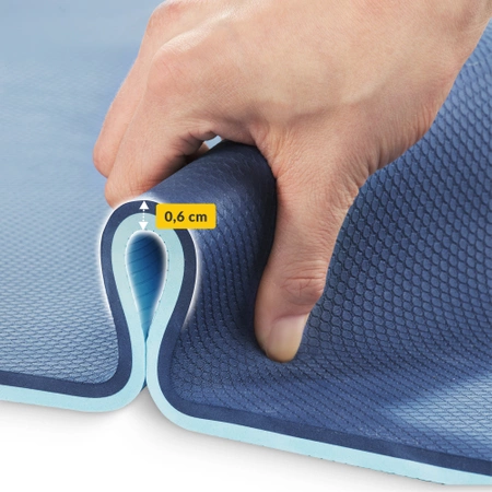 TPE csúszásgátló torna- és jógaszőnyeg, 0,6 cm, sötétkék