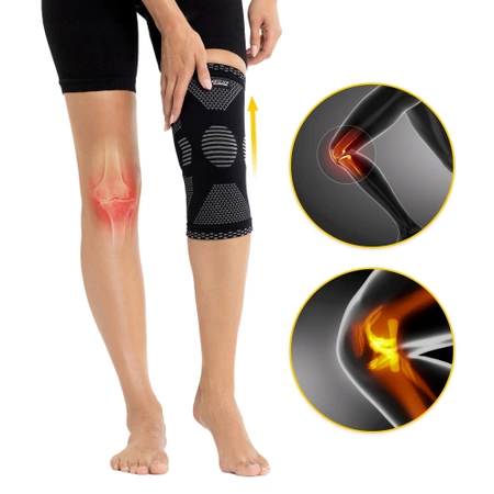 Rugalmas térdszorító, L, szürke