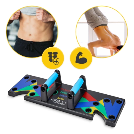 Fogantyúval ellátott fekvőtámasz állvány