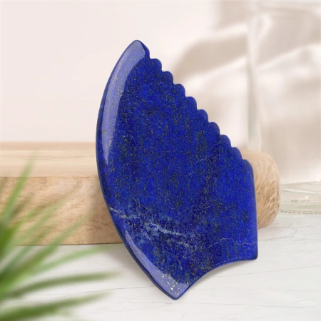 Barázdált Gua Sha kő természetes lazuritból