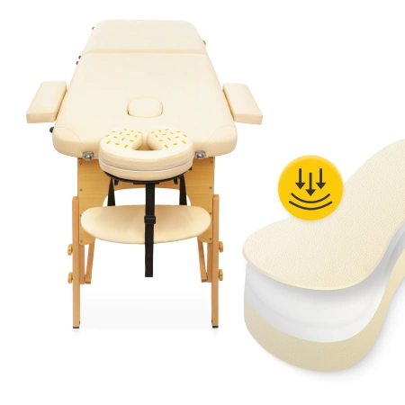 Fa masszázságy, 60 cm, bézs