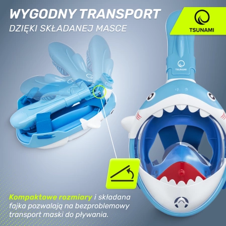 TSUNAMI SHARK gyermek búvármaszk, kék