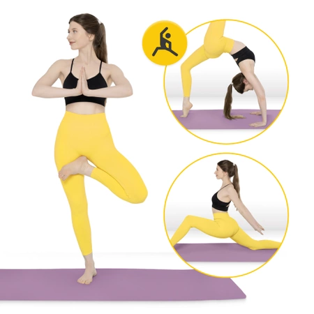 TPE csúszásgátló jóga- és edzőszőnyeg, 1 cm, lila