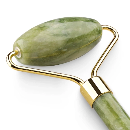 Természetes zöld jadeit arcgörgő