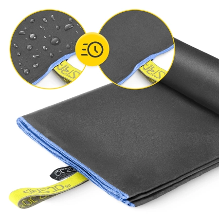 Gyorsan száradó mikroszálas törölköző, 180 x 100 cm szürke