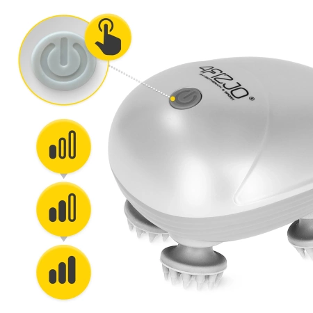 Elektromos vízálló fejmasszírozó, fehér