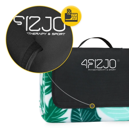 Szigeteléssel rendelkező piknik- és strandtakaró, 200 x 200 cm, levél mintás