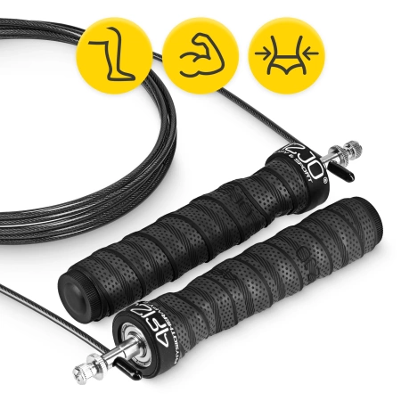 Súlyozott boksz ugrálókötél, 3 m, fekete