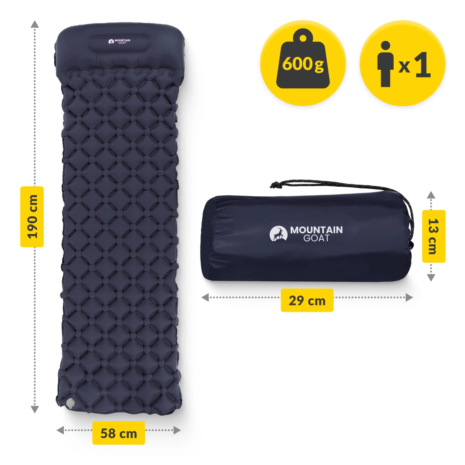 dmuchany materac pompowany turystyczny trekkingowy