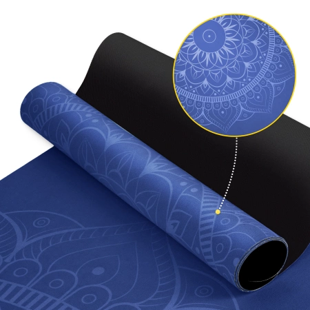 Velúr jógaszőnyeg, 1,5 mm, kék