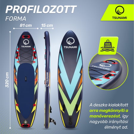 TSUNAMI SUP deszka, 320 cm, T08