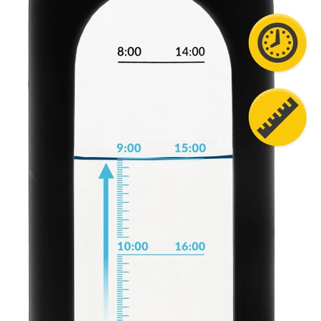 Üvegkulacs, 750 ml, fekete