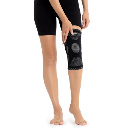 Rugalmas térdszorító, L, szürke