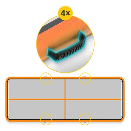 AIR MAT pumpával ellátott akrobatikai pálya, 5 x 2 x 0,2 m