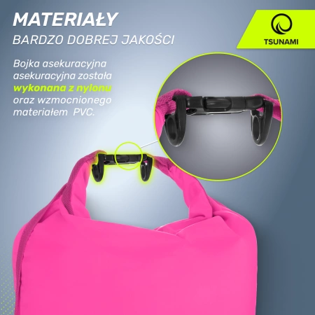 TSUNAMI vízálló tárolózsebbel ellátott 2 az 1-ben felfújható biztonsági úszóbója, rózsaszín