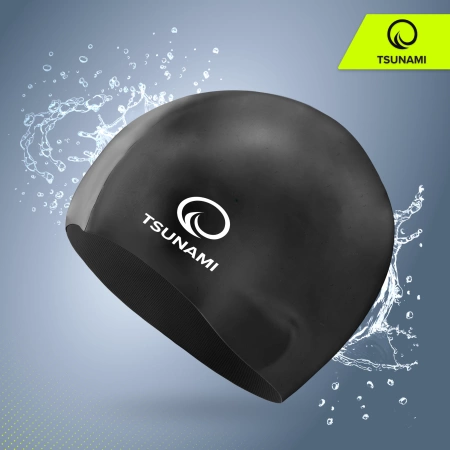 TSUNAMI gyermek úszósapka, fekete