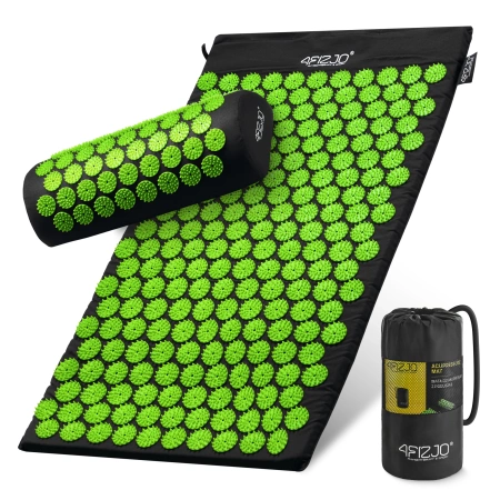 Párnával ellátott klasszikus akupresszúrás szőnyeg, zöld