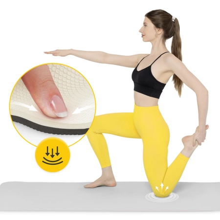 TPE csúszásgátló torna- és jógaszőnyeg, 0,6 cm, szürke