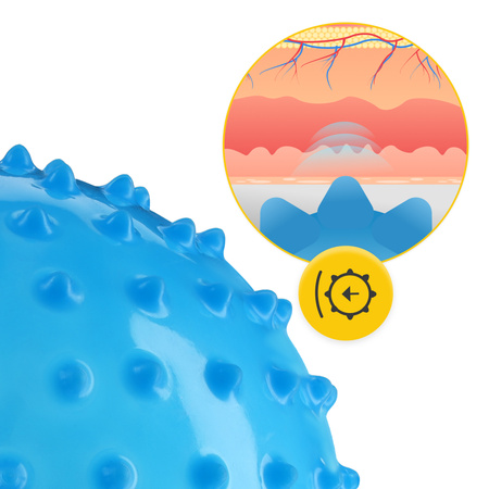Tüskés rehabilitációs labda, 20 cm, kék