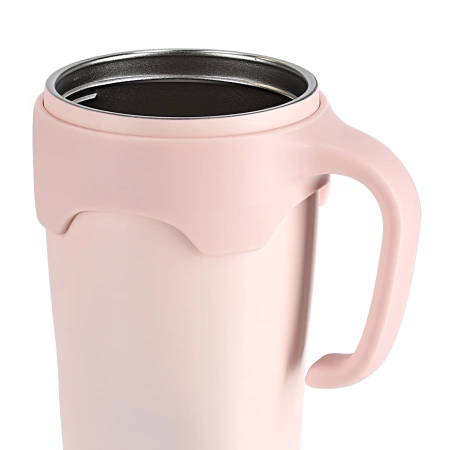 Szívószálas termosz bögre, 650 ml, rózsaszín