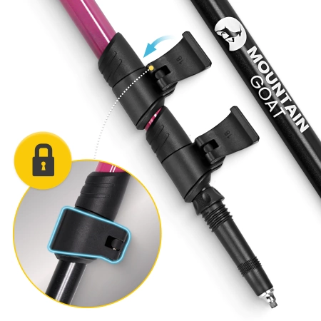 Mountain Goat PEAK+ nordic walking túrabot, rózsaszín