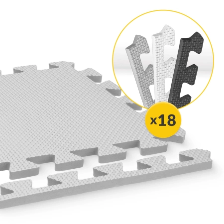 Gyerek oktató puzzle szőnyeg, 90 x 90 cm, szürke