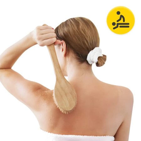 Hosszú, kemény fürdő- és masszázskefe