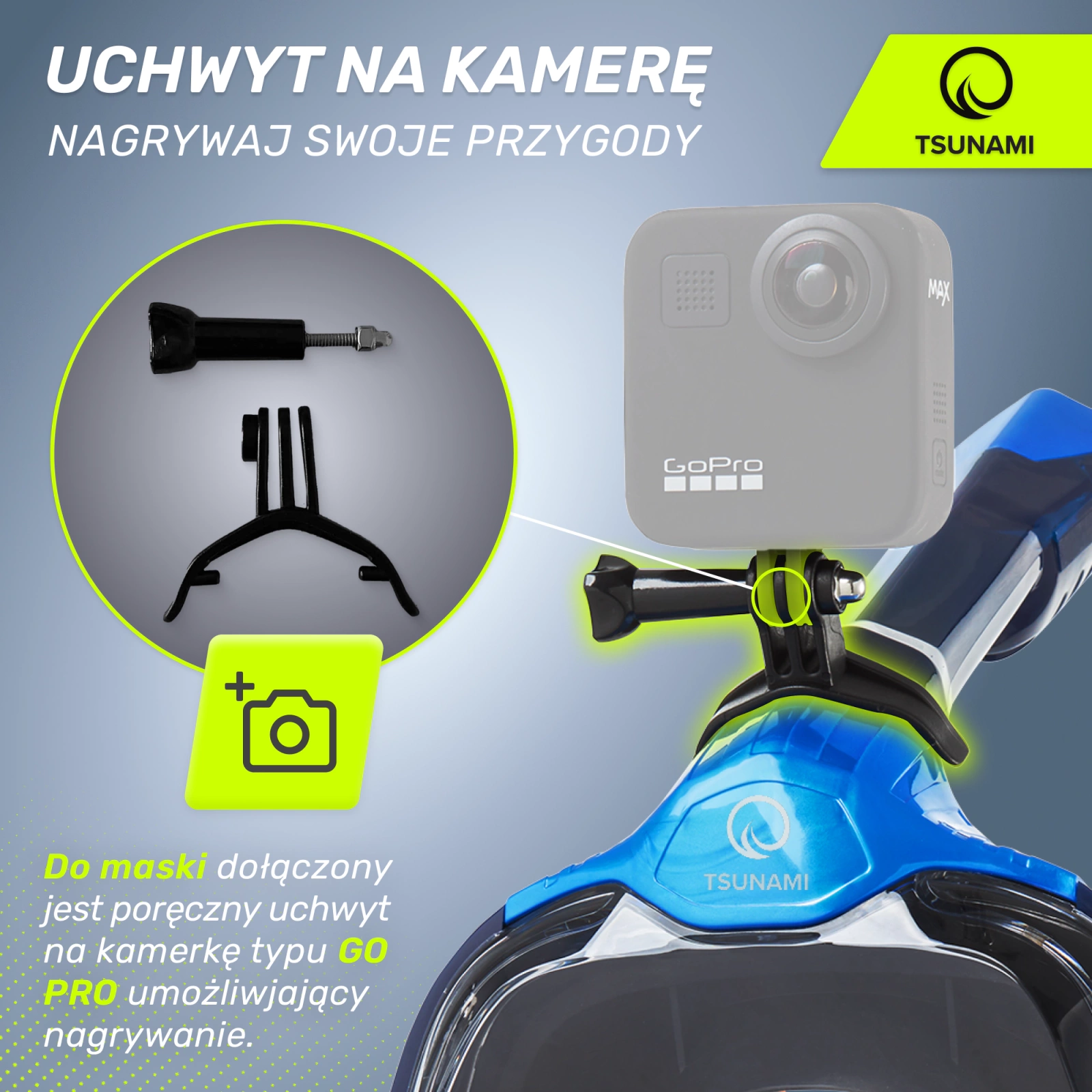 Maska do nurkowania pełnotwarzowa TSUNAMI