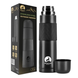 Termosz kávé- és teafőzéshez, 1 l, fekete