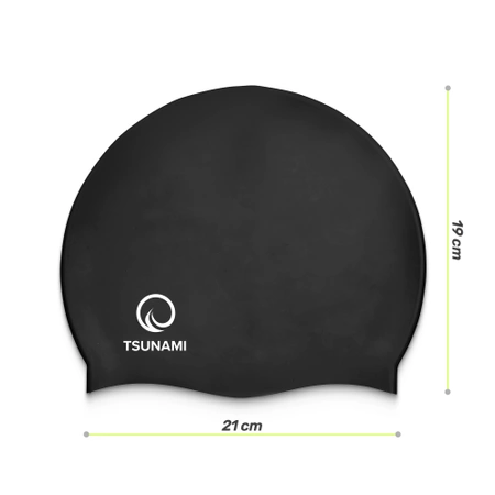 TSUNAMI gyerek úszósapka, fekete