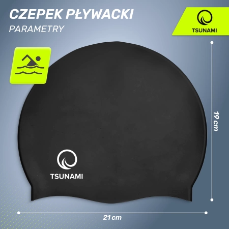 TSUNAMI gyermek úszósapka, fekete