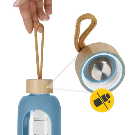 Üvegkulacs, 1 L, kék