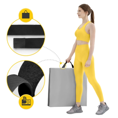 Összehajtható tornamatrac, szürke