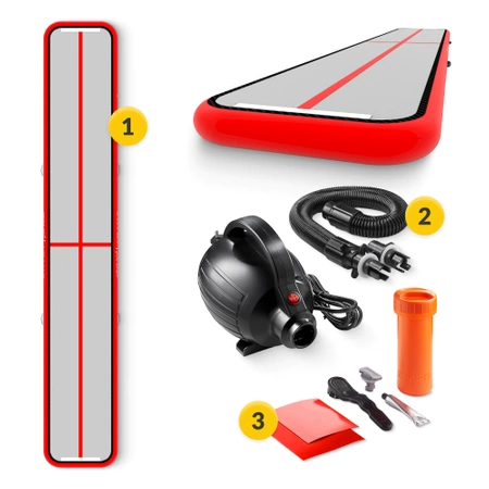 AIR MAT pumpával ellátott akrobatikai pálya, 6 x 1 x 0,15 m