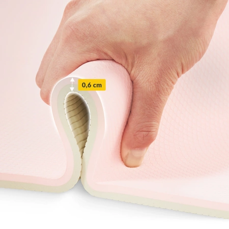 TPE csúszásgátló torna- és jógaszőnyeg, 0,6 cm, rózsaszín