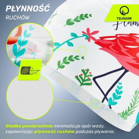 TSUNAMI női úszósapka, flamingós minta