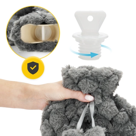 Gumi melegítőpalack plüss szövetborítással, 2 l