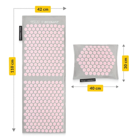 ECO akupresszúrás matrac párnával, XL, rózsaszín