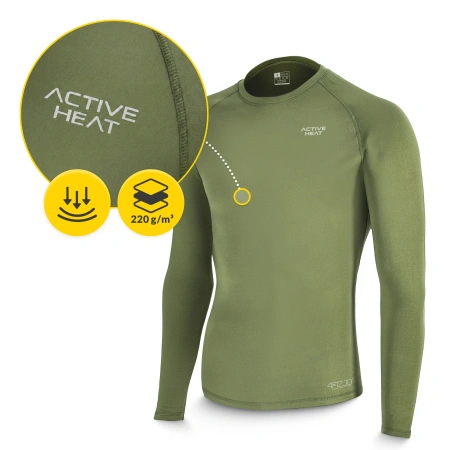 Unisex termikus hosszú ujjú póló – zöld, S méret