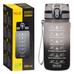 Gyerek kulacs, motivációs minta, 0,5 L, szürke