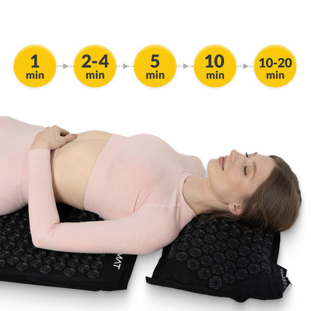 ECO akupresszúrás matrac hajdina és kókusz töltettel, fekete