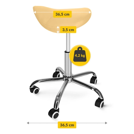 ERGO nyeregülésű forgó masszázsszék, sárga