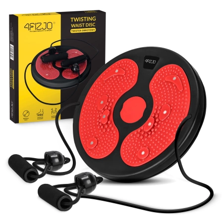 MINI forgó kardiótárcsa gumis expanderrel, piros