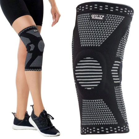 Térdkalács-stabilizátorral ellátott rugalmas térdszorító, XL, szürke