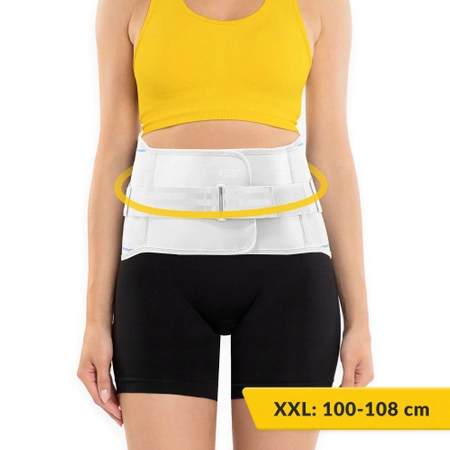 Ortopéd derékrögzítő, XXL, világosszürke