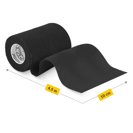 Öntapadó kötésrögzítő pólya, 4,5 m × 10, fekete