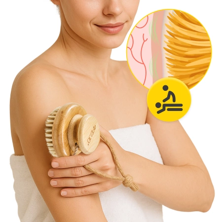 Masszázskefe érzékeny bőrre szárazon végzett testmasszázshoz