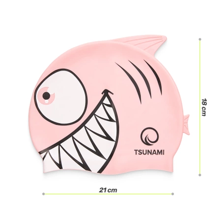 TSUNAMI gyerek úszósapka, cápa mintás, rózsaszín
