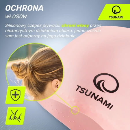 TSUNAMI unisex úszósapka, rózsaszín