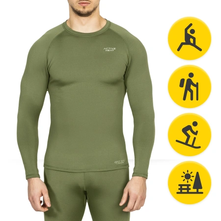 Unisex termikus hosszú ujjú póló – zöld, L méret